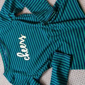 Talbots Striped Long Sleeve Shirt with Gold Cheers